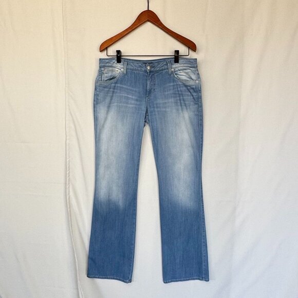 Vintage Y2K Bebe Angeline Blue Denim Low Rise Flare Leg Bootcut Jeans Size 31 - Picture 1 of 16